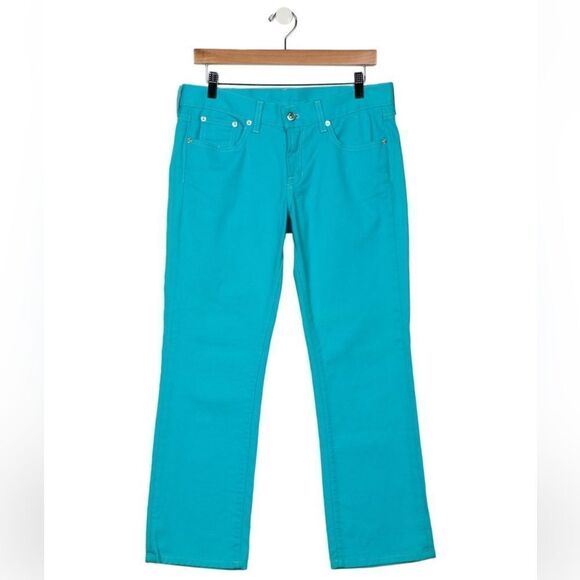 Ralph Lauren Black Label Turquoise Crystal Big Pony Cropped 888 Jean - Picture 6 of 17